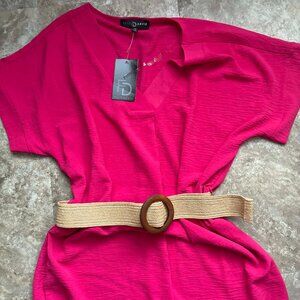 Fred & David Sheath Dress – Medium – Pink – NWT – Belted